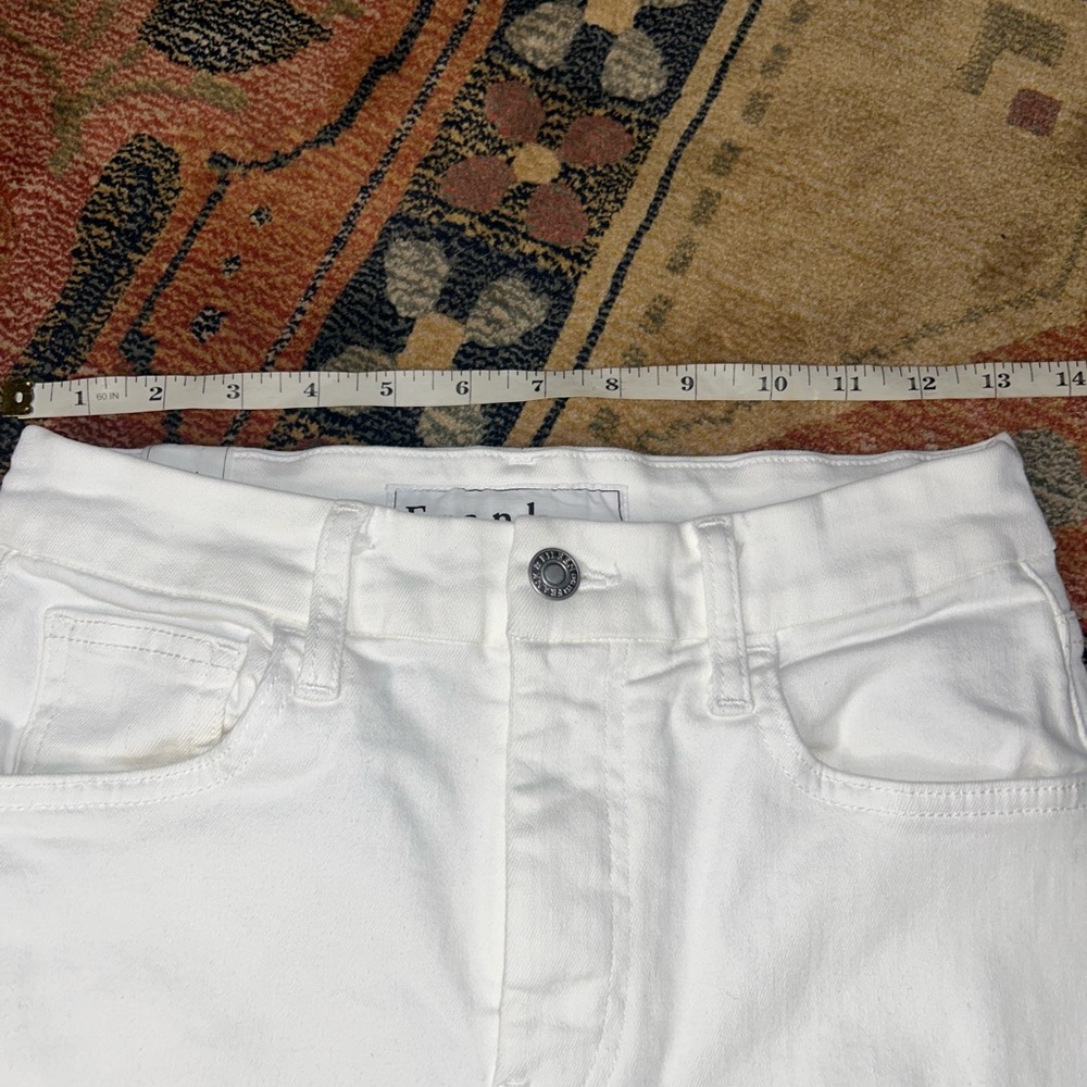 Frank & Eileen Killian White Crop Flare Raw Hem High Rise Stretch sz 26 - Picture 7 of 10